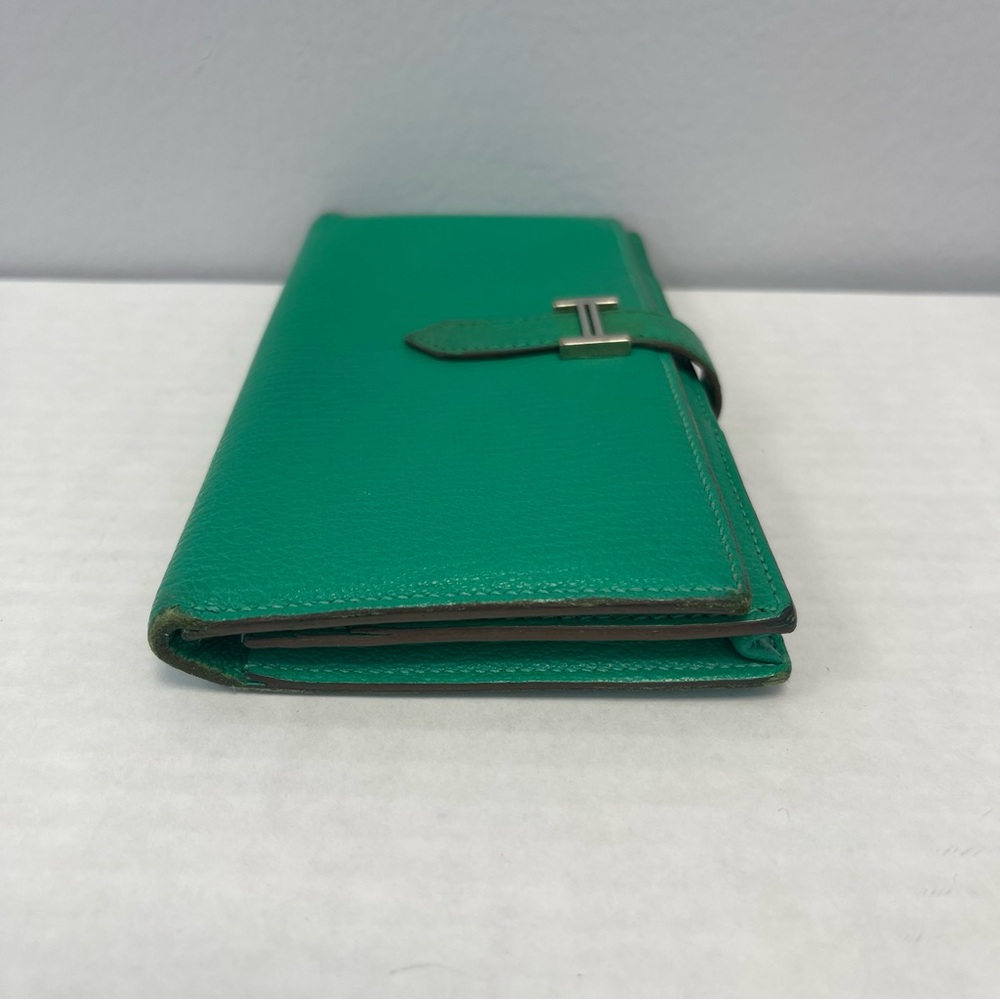 Hermès Bearn Soufflet Wallet in Green Epsom Leather - Preowned - Picture 8 of 15